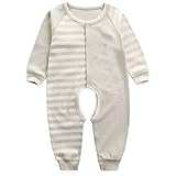 エルフ ベビー(Fairy Baby)オーガニックコットン 新生児肌着 パジャマ 長袖 ストライプ 59cm グリーン