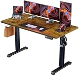 ErGear 電動 オフィスワークテーブル 昇降式デスク スタンディングデスク 幅140cm 耐荷重80kg 高さメモリー機能 上下自動昇降 静音 収納フック付き 机 作業机 テレワーク【幅140 x 奥行き70 x 高さ72-118cm】（ビンテージ）