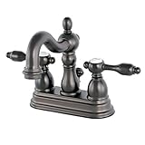 Kingston Brass KS1605TAL Kingston Brass Tudor 4 in. Center Lavatory Faucet With Brass Pop-Up