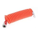 DealMux a15121100ux0017 3メートル長さは8ミリメートル×5ミリメートルポリウレタンコイル状エアーホースチューブ、オレンジ、金属、0.2