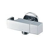 weirun Modern Bathroom真鍮シャワー壁コンセントハンドヘルドシャワースプレーヘッド正方形ブラケットホルダーSupplyエルボホースコネクタwith Water Shut Offスイ