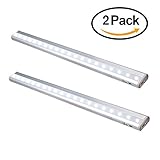 キャビネット夜ライトモーションセンサーライトワイヤレスクローゼット夜間ライト階段ライト磁気under-cabinetライトステップライト Pack of 2 cabinet lights