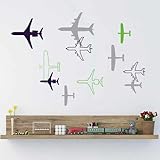 Airplane Vinyl壁デカールFighter Warplanes壁装飾ビニールステッカー用キッズ部屋Playroom男の子の部屋 5" - 15" wide planes