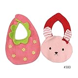 【SiShuNon/シシュノン】ウサギイチゴスタイセット ベビー 女の子 ウサギ イチゴ リボン 2枚セット スタイ F 300