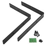 KING DO WAY 4本セット 丁字型 棚受け ブラケット 20cm アイアン おしゃれ 金具 ブラケット つや消し 黒 アンティーク リップあり