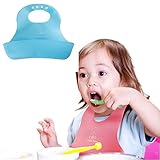 BABYよだれかけ シリコーンエプロン ベビー 食事サイズの調節可能です食事用スタイ・エプロン離乳食 (藍 ブルー)