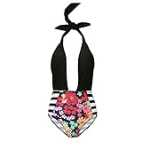 Domybest 親子水着 ママ水着 トップス+パンツ 2点セット 母親 女性 ビーチウェア ワンピース ビキニ パンツ 花柄 ストライプ 可愛い 柔らかい ホリデー 海水浴 温泉 プール 水泳 写真