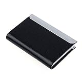 POTOJP 名刺入れ 2way アルミ ステンレス PU スタイリッシュ カードケース オラクル パターン 薄い ビジネス メンズ＆レディース 兼用 (ブラック)