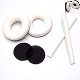 Voarmaks レインボーカラーイヤーパッド ヘッドバンドクッションキット ゼンハイザー HD25 HD250BT HD25-ll HD25S Il HMD25 ヘッドホンフォームカバー(ホワイトセット)