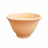 8.5号 文字柄 丸型中深鉢 植木鉢 おしゃれ 白薄化粧 穴あり 陶器 テラコッタ 90M