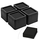 Uping テーブル・ ベッドの高さ調節が簡単にできる ベッド の高さをあげる足 4個セット 高さを上げる 高さ調節脚 こたつ 継足し 継ぎ足 テーブル脚台 高さ調整 暖房器具 (耐荷重1000kg) ブラック (高さ4.5cm)