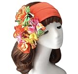 【J's select】ベリーダンス ヘアバンド ターバン ヘアアクセサリー レディース 髪飾り (オレンジ2)