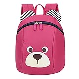 アンチ失われた幼稚園のバックパックかわいい犬ショルダーバッグスクールバッグローズレッド
