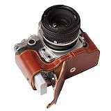 TP Original Nikon DF 専用 オープナブルタイプ ハンドメイド本革 ボディケース 互換 電池交換便利 底面開閉 ハンドメイド本革ハーフカメラケースバッグカバー (ブラウン)