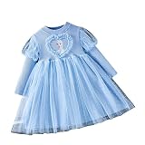 [WIEWILY] キッズドレス 長袖/半袖 アナ雪 エルサ服 キッズ エルサワンピース インナー綿100％ ファスナーなし 女の子 チュールスカート 子供 プリンセスドレス 100/110/120/130/140