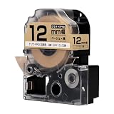 【エコスロ】キングジム対応 テプラPRO用 互換 SPK12J (クラフトラベル) 互換テープカートリッジ クラフト紙ベージュ/黒文字 12mm(テープ幅) 1個 ＜ナチュラルな質感＞＜かわいいクラフト素材＞