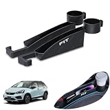 ホンダ フィット 車 隙間埋めクッション 運転席 助手席 サイド 収納 ポケット ホンダ フィット Fit GK3 GK4 GK5 GK6 GP5 GP6 車用シート隙間収納 大容量 ドリンクホルダー 付き 便利グッズ 車内 携帯電話 現金 カード 鍵 小物入れ 車 収納ボックス(2個 ブラック)
