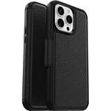 OtterBox iPhone 15 Pro MAX (オンリー) ストラーダ フォリオ シリーズ ケース - シャドウ (ブラック) カード収納 MagSafeにスナップ式 本革 ポケット 手帳型 ケース