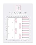 SwaddleDesigns SwaddleLite, Set of 3 Marquisette Swaddle Blankets, Premium Cotton Muslin, Pastel Pin