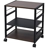 山善(YAMAZEN) サイドワゴン ダークブラウン キャスター付き 53×40×63cm 耐荷重30kg NNGS-3R(CCB/BK)