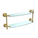 Allied Brass RD-34/18-ABR 18 x 5 Double Glass Shelf Brushed Bronze by Allied Brass