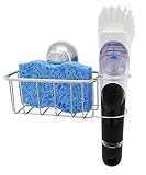 PATENTED Suction Kitchen Sponge Holder and Brush Sink Caddy (1PK) | Stainless Steel Sink Organizatio