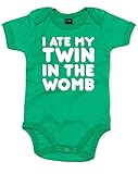(私は子宮の中でもう一人の双子を食べました。) I Ate My Twin In The Womb, プリント　ベビースーツ - グリーン/白 0-3 ヶ月