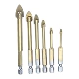 Beito ドリルビット ガラス?タイル?スレート?陶器?鋳物の穴あけ用 3mm/4mm/6mm/8mm/10mm 6本入