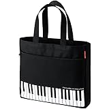 [バレエ専門店ミニヨン] ピアノ ピアノライン piano line レッスンバッグ ポケット付き トートバック ピアノ 楽譜入れ