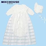 MIKIHOUSE FIRST(ミキハウスファースト)華やかサテンコートのセレモニードレス箱付３点セット フリー,白