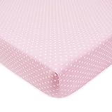 American Baby Company 100% Cotton Percale Fitted Crib Sheet, Pink Dots by American Baby Company [並行輸