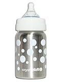 organicKidz Wide-Mouth Baby Bottle, White Dots, 9 Ounce by organicKidz [並行輸入品]