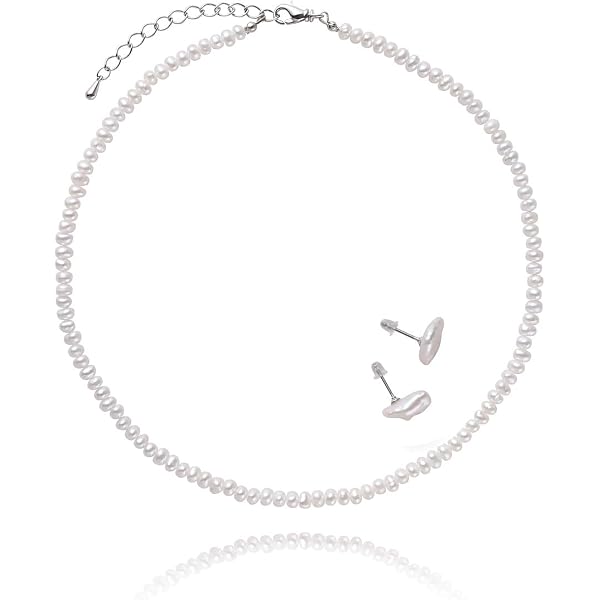 Amazon | ［ルコリエ］ ケシパール 淡水真珠 10連 ネックレス シルバー
