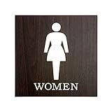 トイレ表示板 女性 屋外屋内両対応 おしゃれでかっこいい木目調のシンプルなトイレサインプレート 両面テープ付
