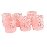 Hommy 電子キャンドル ライト LED中空ランプ シェード 6pieces (ピンク)