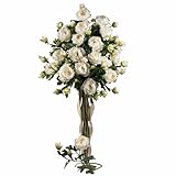 38.5 " Peony W / Leaves Stem (セットof 12 ) ホワイト 2126-WH