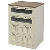 山善(YAMAZEN) チェスト 幅60×高さ90cm 下置き キッチン用チェスト ホワイトウォッシュ FCBS-9060LC(WW)