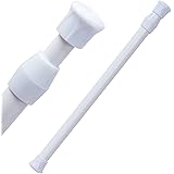 アストロ つっぱり棒 バネ式 ホワイト 取り付け範囲:約27~35cm 直径1.3cm 耐荷重約1kg 突っ張り棒 取り付け簡単 伸縮棒 ポール 731-02