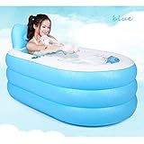 AMOS エアーポンプ付きインフレータブルバスタブ大人ポータブル折りたたみ式PVCプラスチックチューブ ( 色 : 青 , サイズ さいず : M m )