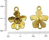 14pcs銅アンティーク調マット金色つや洗Hubiscus花のコネクタ2穴石Cabochonトレイ設定ボヘミアンの金属結果1