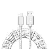 USB Type C ケーブル【長さ3m】急速充電 USB-A to USB-C ケーブル ナイロン編み 高速データ転送 タイプc 充電ケーブル iPhone16 iPhone15 Pro Max Plus Xperia Galaxy AQUOS Pixel Arrows Huawei Macbook Pro その他Type-C全機種対応（3m, シルバー）