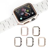 Gaacal プラスチック製Apple watch ケース 6色展開 アップルウォッチ保護ケース装着簡単 iWatch フレームカバーPCフレーム 一体型 超薄型 耐衝撃Series6 SE 5 4カバー Series6 SE 5 4カバー38mm 40mm 42mm 44mm 41mm 45mm(41mm, ホワイト)