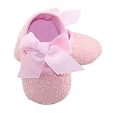 DZT1968(TM)Baby Girl Cute Princess Soft Bottom Cotton Shoes With Bowknot Ribbon (13cm, Pink) by DZT1