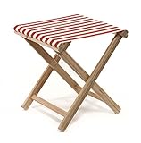 LONA ビーチスツール レッド×ナチュラル 約41×41×H46cm 01.09.02.105.01