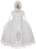 洗礼洗礼式ドレスMary Embroideringラインストーンベビー乳児幼児用ガールドレス カラー: ホワイト