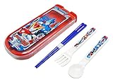 OSK カトラリー レッド/ブルー 約7.7×18.7×高さ1.8cm(引きふたケース) ウルトラマンルーブ 引きふたトリオ CT-28