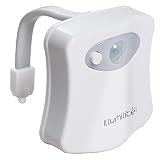 illumilite Toilet Seatライトwith 8-color変更、LED Motion Activatedセンサートイレ夜ライト(乾電池式)