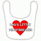 BABY BIB 1008 PINK RIM DAD'S LITTLE HEARTBREAKER QUALITY FUNNY BABY BIB by SIGNS 2 ALL