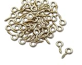 [SuN08] 50個入 ヒートン ネジ サージカルステンレス 全長8mm 線径1mm 小 ねじ レジン パーツ アクセサリー金具 チャーム 根付け用金具 ハンドメイド キーホルダー 接続パーツ ／ ゴールド
