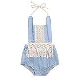 Ochine　新生児　幼児　デニム　ロンパース　ベービー服　女の子　コットンブレンド　かわいい　子供服　カバーオール　出産祝い　0-3歳設定　60　70　80　90　100